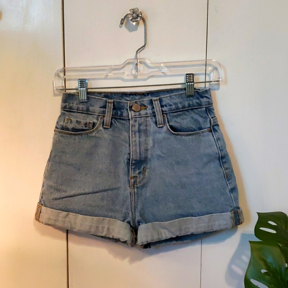 Women's BDG Mom High Rise denim shorts, size 24 waist.